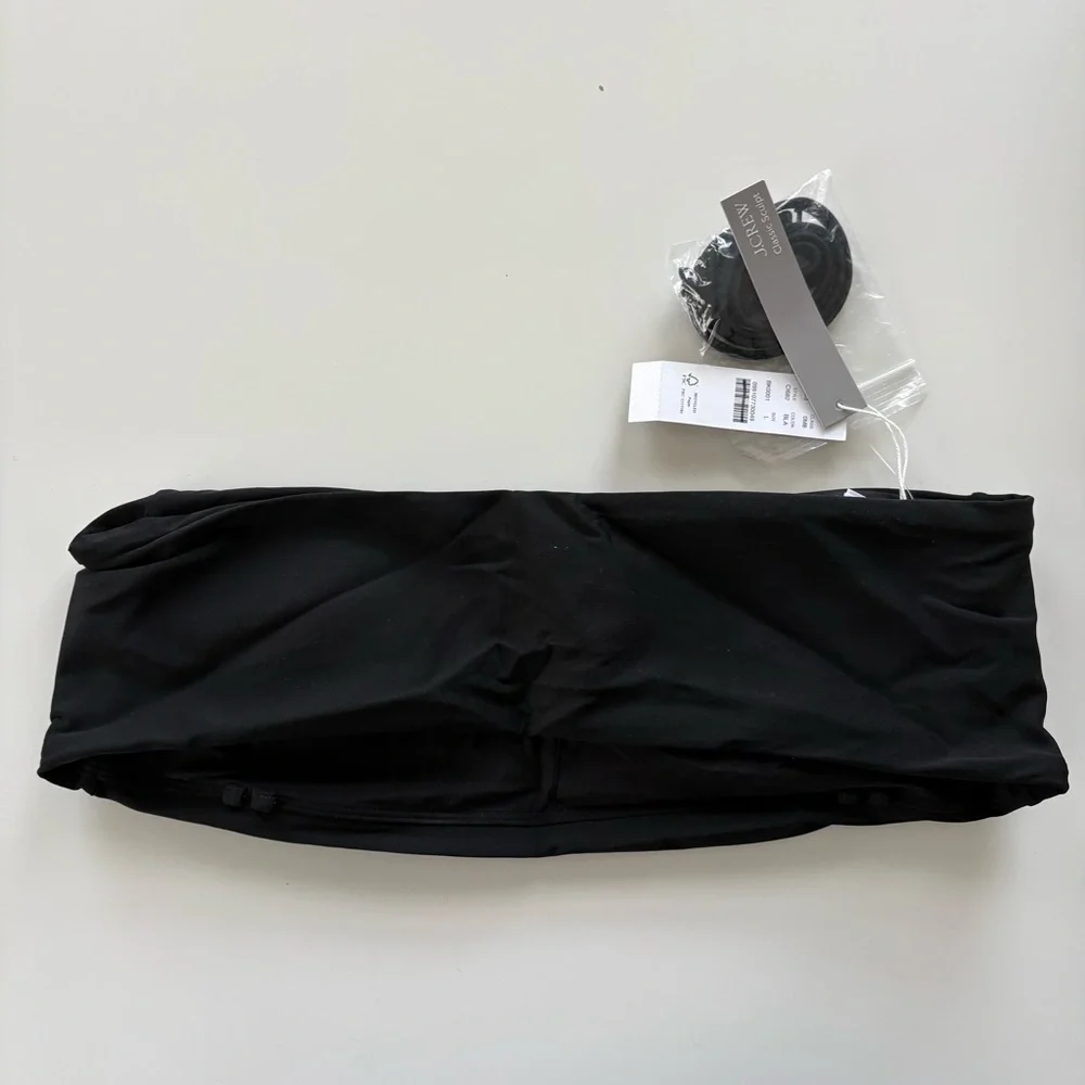 NWT J. Crew Bandeau Bikini Top Classic Sculpt Black - Picture 3 of 6